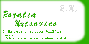 rozalia matsovics business card